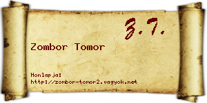 Zombor Tomor névjegykártya